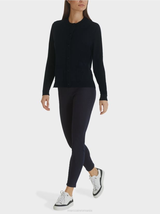cardigan „regândește împreună” Marc Cain albastru miezul nopții îmbrăcăminte 4826HH451