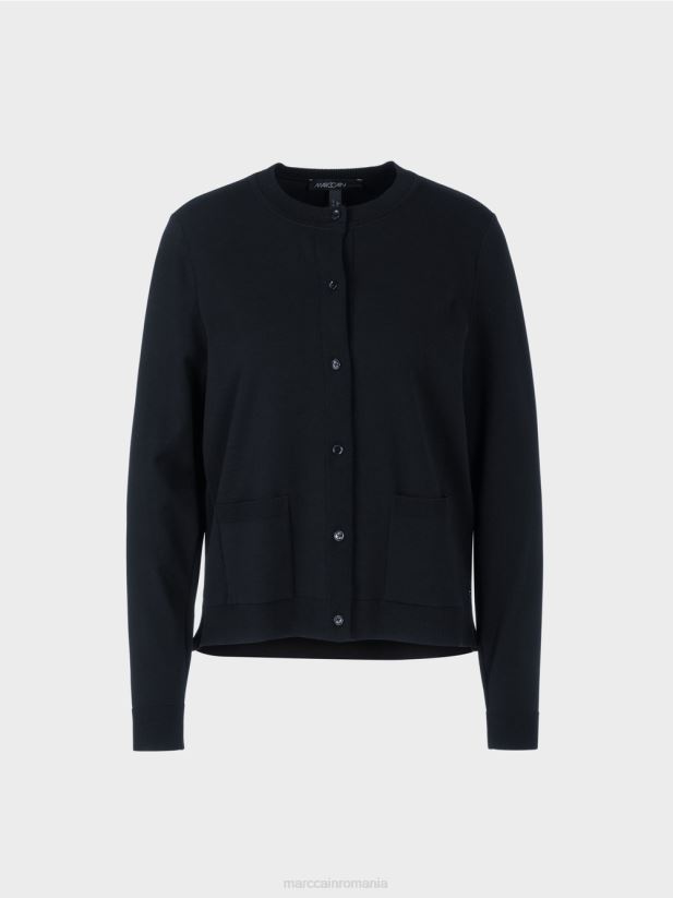 cardigan „regândește împreună” Marc Cain albastru miezul nopții îmbrăcăminte 4826HH451