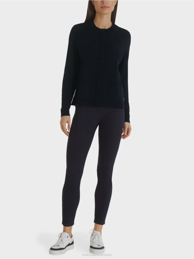 cardigan „regândește împreună” Marc Cain albastru miezul nopții îmbrăcăminte 4826HH451
