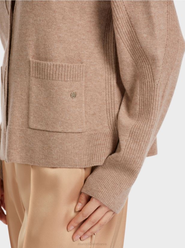 cardigan „regândește împreună” Marc Cain caramel strălucitor îmbrăcăminte 4826HH324