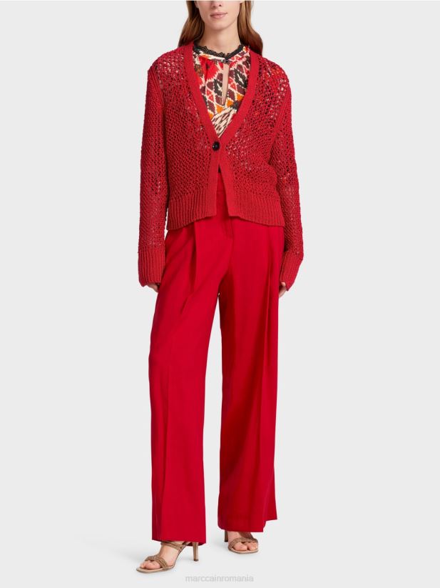 cardigan „regândește împreună”. Marc Cain rosu intens îmbrăcăminte 4826HH359