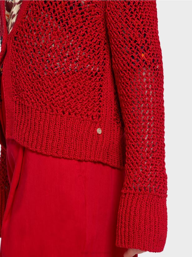 cardigan „regândește împreună”. Marc Cain rosu intens îmbrăcăminte 4826HH359