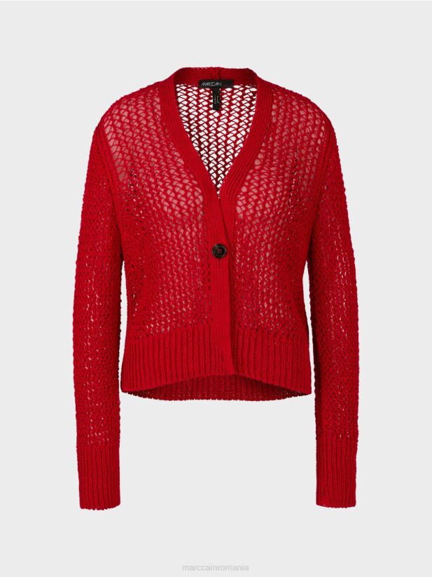 cardigan „regândește împreună”. Marc Cain rosu intens îmbrăcăminte 4826HH359