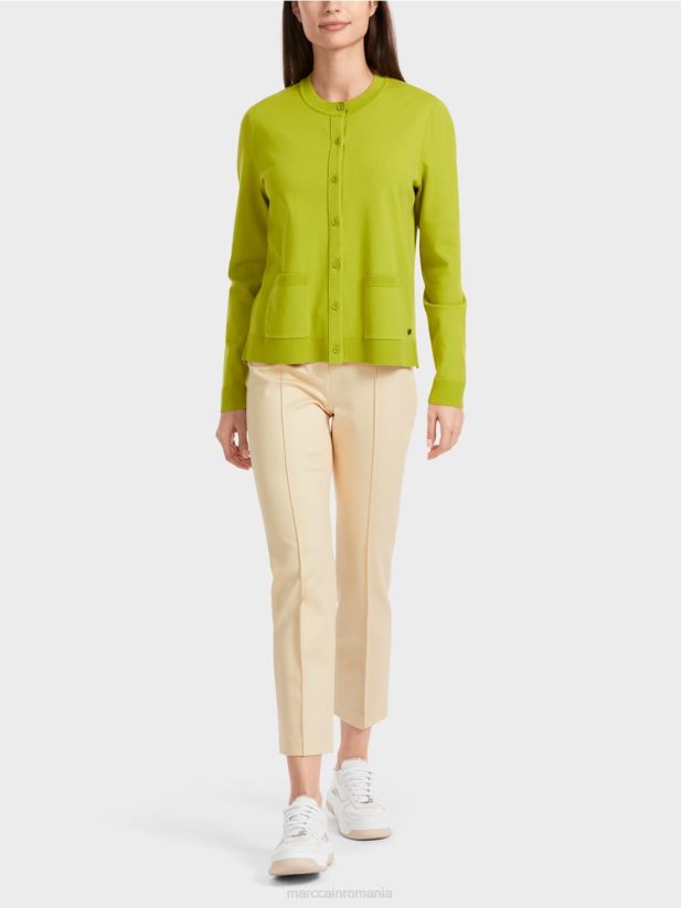 cardigan „regândește împreună” Marc Cain verde măsliniu strălucitor îmbrăcăminte 4826HH351