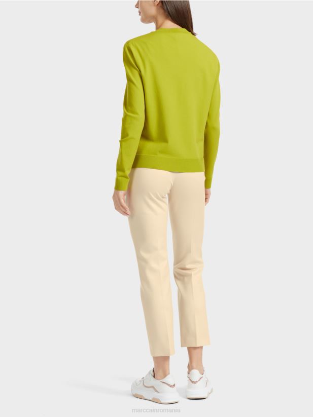 cardigan „regândește împreună” Marc Cain verde măsliniu strălucitor îmbrăcăminte 4826HH351