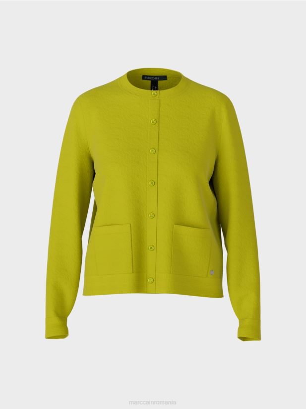 cardigan „regândește împreună” Marc Cain verde măsliniu strălucitor îmbrăcăminte 4826HH351