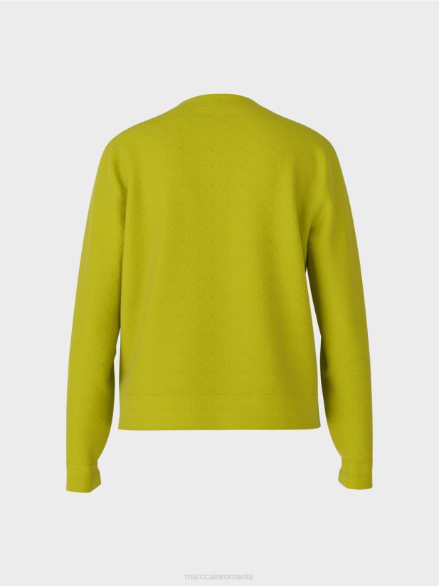 cardigan „regândește împreună” Marc Cain verde măsliniu strălucitor îmbrăcăminte 4826HH351