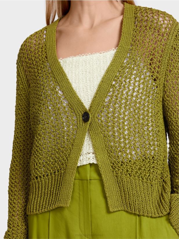 cardigan „regândește împreună”. Marc Cain verde oliv intens îmbrăcăminte 4826HH378