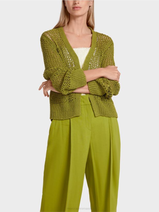 cardigan „regândește împreună”. Marc Cain verde oliv intens îmbrăcăminte 4826HH378
