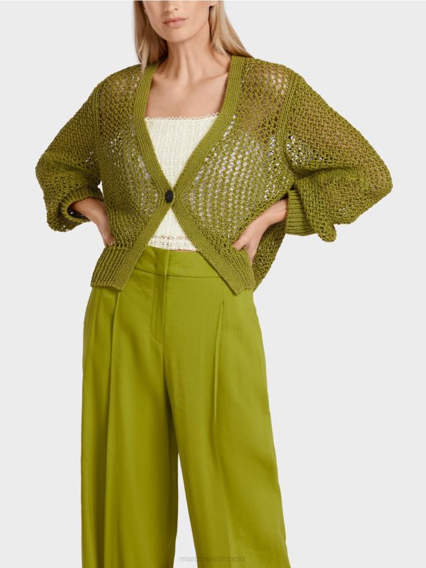 cardigan „regândește împreună”. Marc Cain verde oliv intens îmbrăcăminte 4826HH378