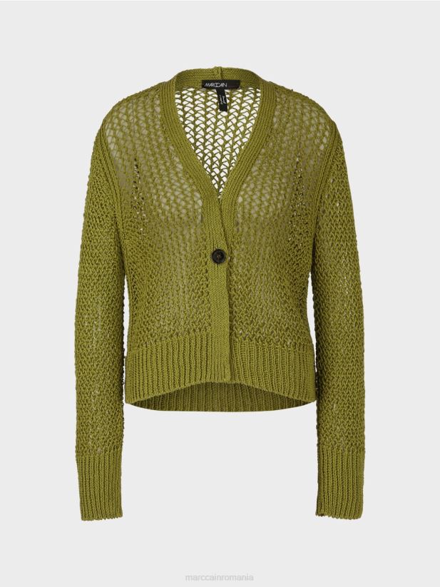 cardigan „regândește împreună”. Marc Cain verde oliv intens îmbrăcăminte 4826HH378