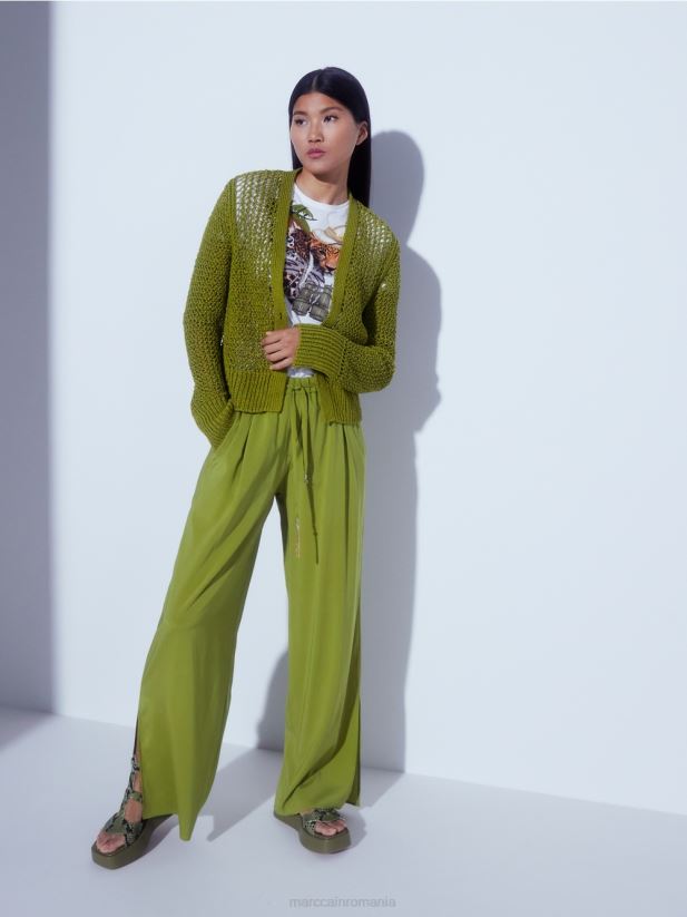 cardigan „regândește împreună”. Marc Cain verde oliv intens îmbrăcăminte 4826HH378