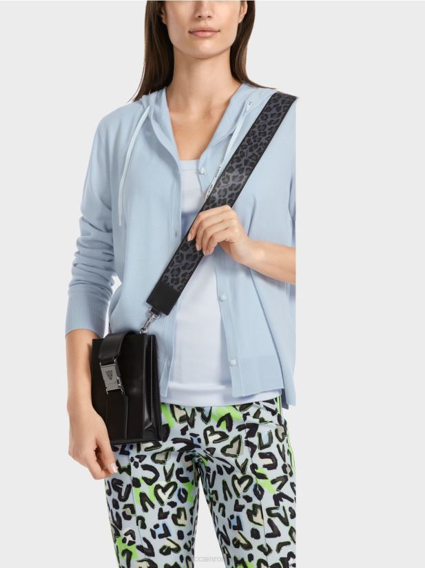 cardigan tricotat fin „regândește împreună”. Marc Cain albastru pudra moale îmbrăcăminte 4826HH328