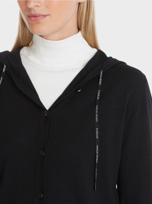 cardigan tricotat fin „regândește împreună”. Marc Cain negru îmbrăcăminte 4826HH339