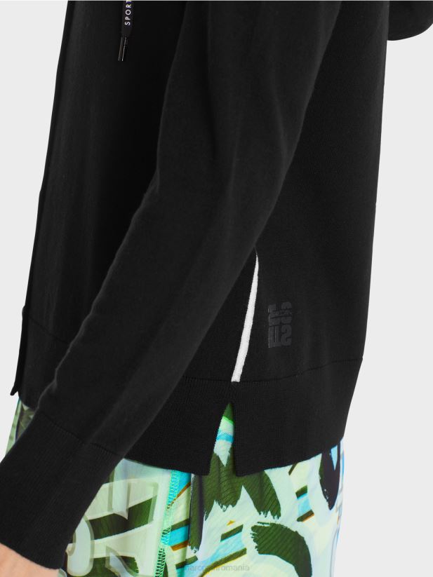 cardigan tricotat fin „regândește împreună”. Marc Cain negru îmbrăcăminte 4826HH339