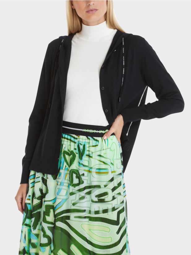 cardigan tricotat fin „regândește împreună”. Marc Cain negru îmbrăcăminte 4826HH339