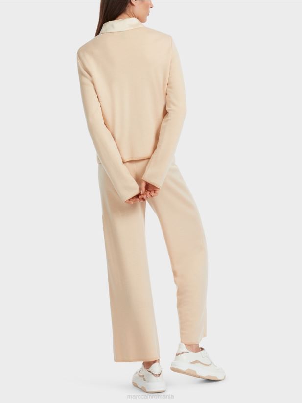 cardigan tricotat in germania Marc Cain crema inchisa îmbrăcăminte 4826HH319