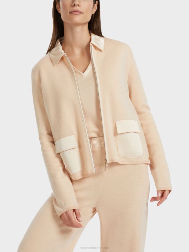 cardigan tricotat in germania Marc Cain crema inchisa îmbrăcăminte 4826HH319