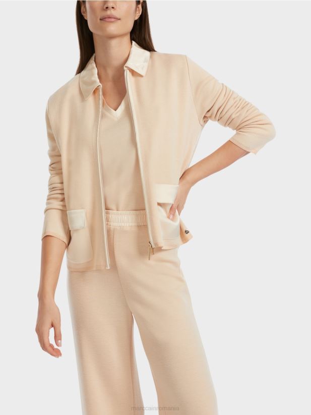 cardigan tricotat in germania Marc Cain crema inchisa îmbrăcăminte 4826HH319
