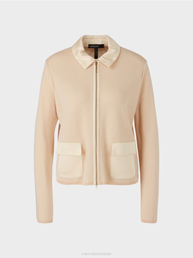 cardigan tricotat in germania Marc Cain crema inchisa îmbrăcăminte 4826HH319