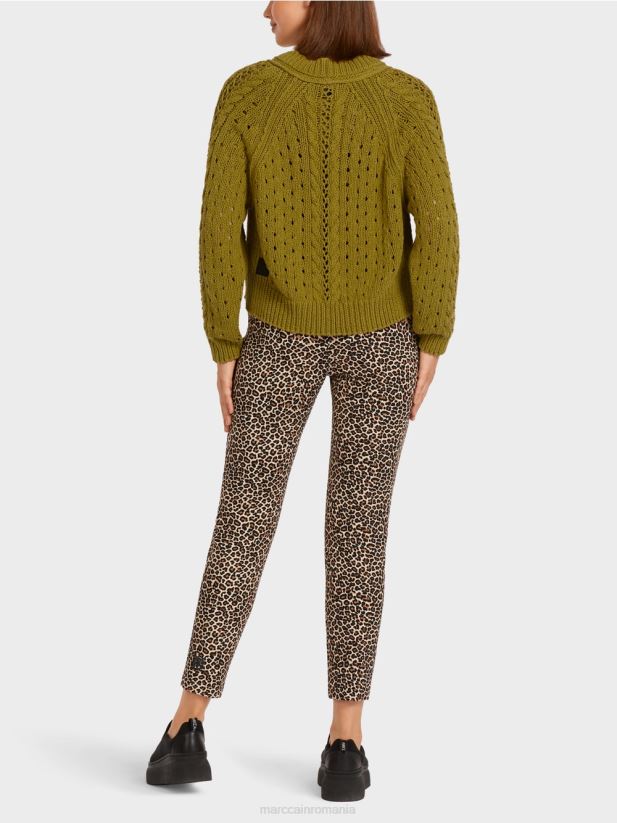 cardigan \"tricotat in germania\" Marc Cain măsline galbene îmbrăcăminte 4826HH412