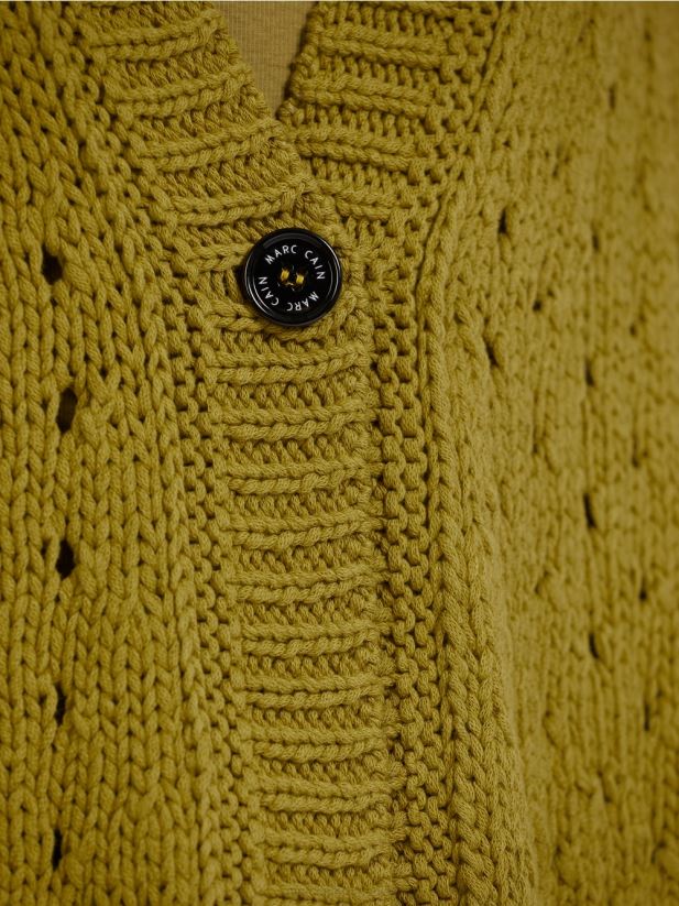 cardigan \"tricotat in germania\" Marc Cain măsline galbene îmbrăcăminte 4826HH412