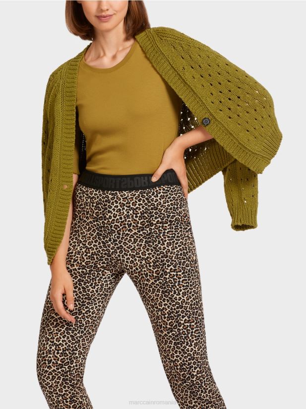 cardigan \"tricotat in germania\" Marc Cain măsline galbene îmbrăcăminte 4826HH412