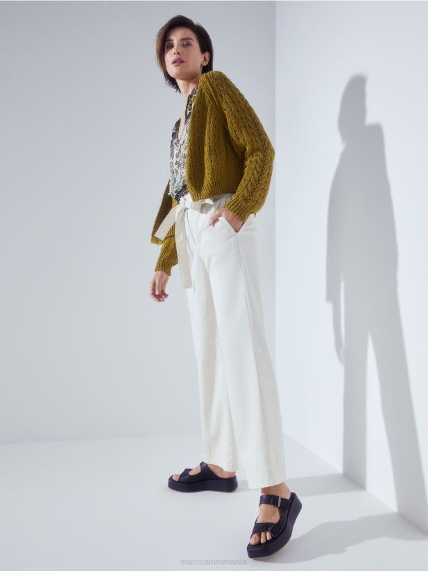 cardigan \"tricotat in germania\" Marc Cain măsline galbene îmbrăcăminte 4826HH412