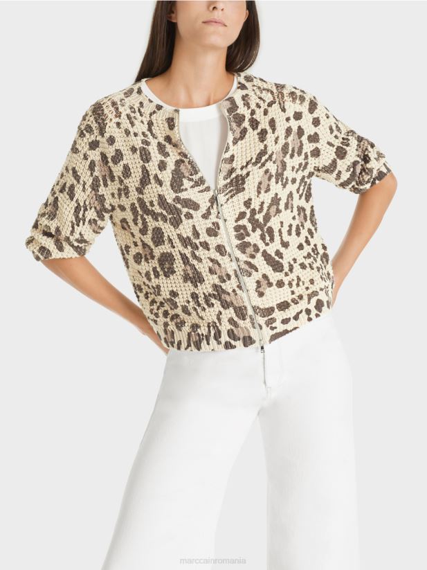 cardigan tricotat in germania Marc Cain moale taupe desert îmbrăcăminte 4826HH400