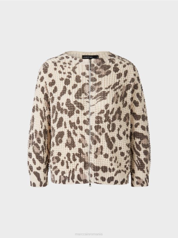 cardigan tricotat in germania Marc Cain moale taupe desert îmbrăcăminte 4826HH400