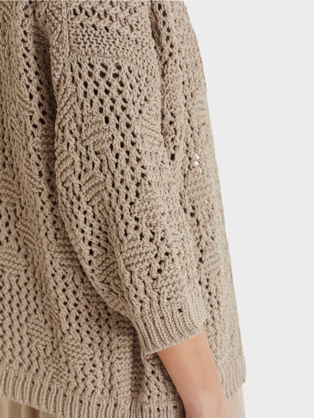 cardigan \"tricotat in germania\" Marc Cain moale taupe îmbrăcăminte 4826HH411