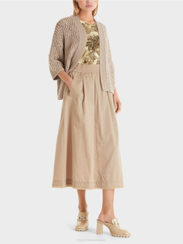 cardigan \"tricotat in germania\" Marc Cain moale taupe îmbrăcăminte 4826HH411