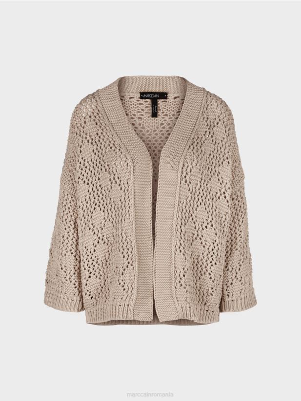 cardigan \"tricotat in germania\" Marc Cain moale taupe îmbrăcăminte 4826HH411