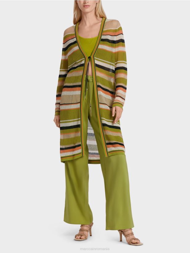 cardigan "tricotat in germania" Marc Cain verde oliv intens îmbrăcăminte 4826HH377