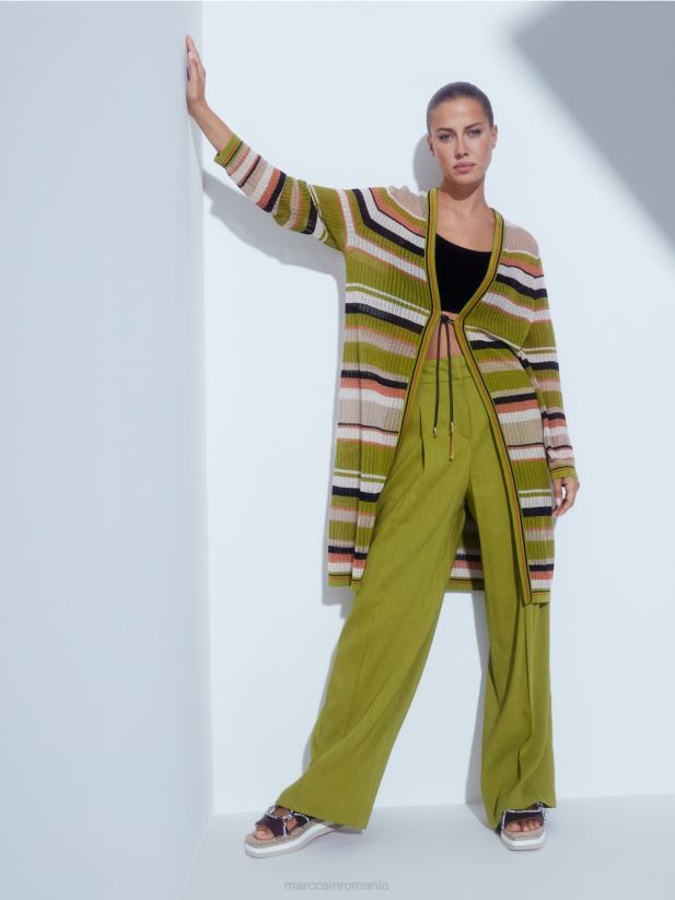 cardigan \"tricotat in germania\" Marc Cain verde oliv intens îmbrăcăminte 4826HH377