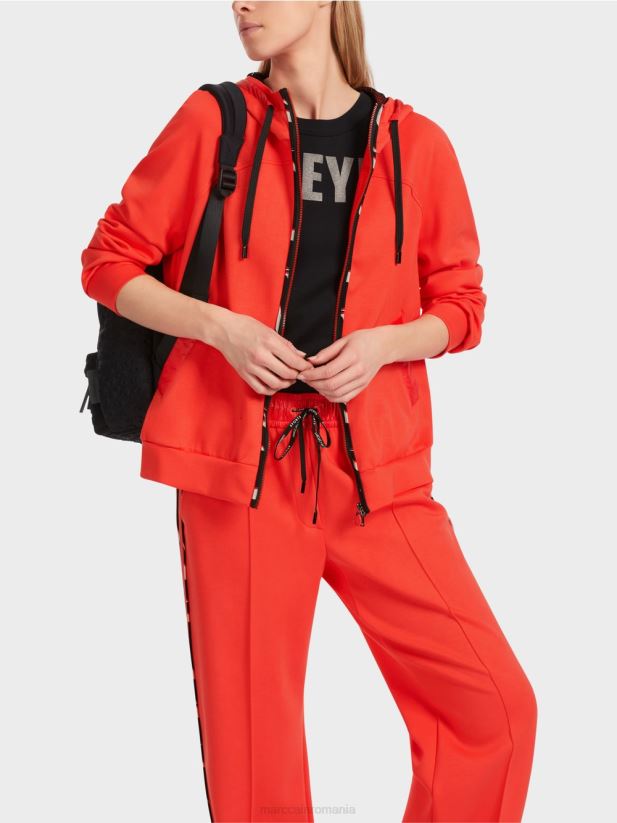 geacă cu glugă și fermoar Marc Cain campari îmbrăcăminte 4826HH318