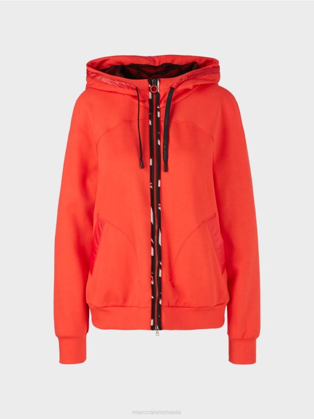 geacă cu glugă și fermoar Marc Cain campari îmbrăcăminte 4826HH318