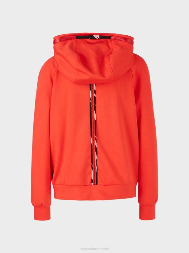geacă cu glugă și fermoar Marc Cain campari îmbrăcăminte 4826HH318