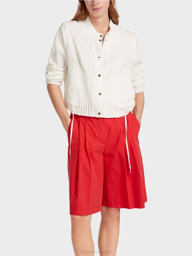 geacă de in cu guler ridicat Marc Cain aproape alb îmbrăcăminte 4826HH361