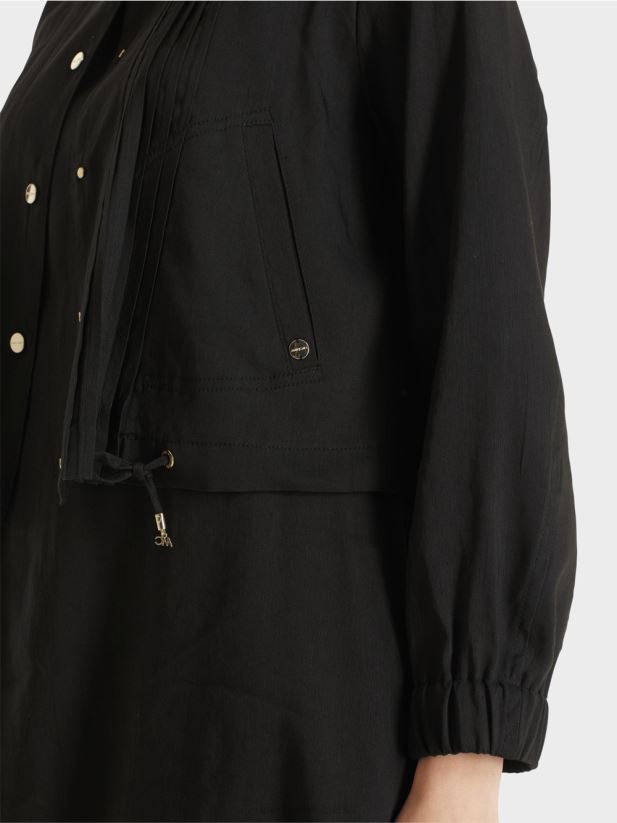 geacă de in cu guler ridicat Marc Cain negru îmbrăcăminte 4826HH386