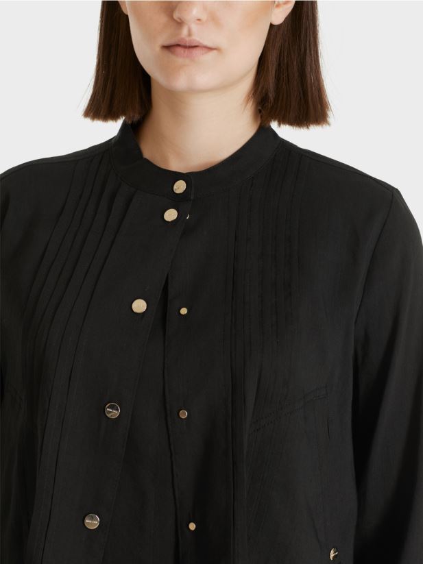 geacă de in cu guler ridicat Marc Cain negru îmbrăcăminte 4826HH386