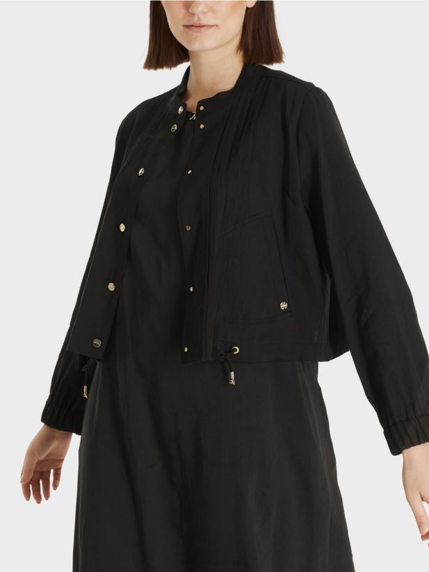 geacă de in cu guler ridicat Marc Cain negru îmbrăcăminte 4826HH386