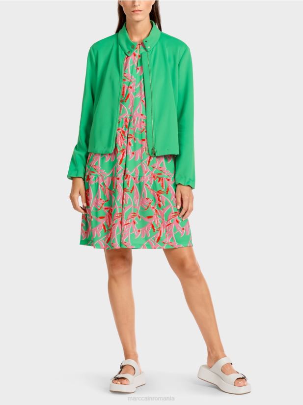 geacă din jerseu cu guler ridicat Marc Cain jad strălucitor îmbrăcăminte 4826HH417