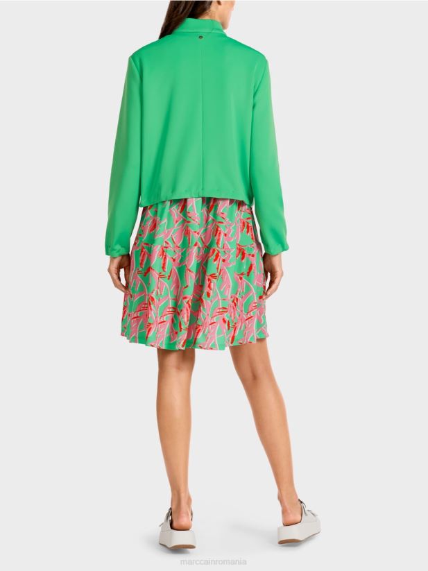 geacă din jerseu cu guler ridicat Marc Cain jad strălucitor îmbrăcăminte 4826HH417