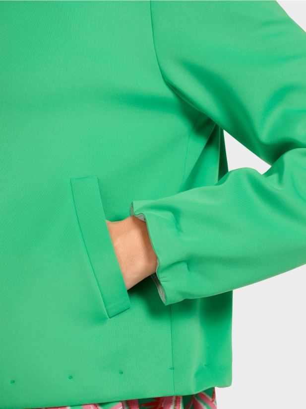 geacă din jerseu cu guler ridicat Marc Cain jad strălucitor îmbrăcăminte 4826HH417