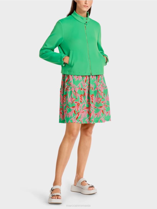 geacă din jerseu cu guler ridicat Marc Cain jad strălucitor îmbrăcăminte 4826HH417