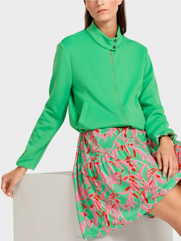 geacă din jerseu cu guler ridicat Marc Cain jad strălucitor îmbrăcăminte 4826HH417