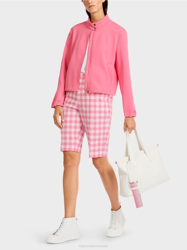 geacă din jerseu cu guler ridicat Marc Cain roz aprins îmbrăcăminte 4826HH408