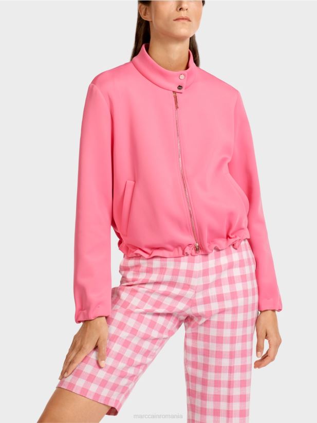 geacă din jerseu cu guler ridicat Marc Cain roz aprins îmbrăcăminte 4826HH408