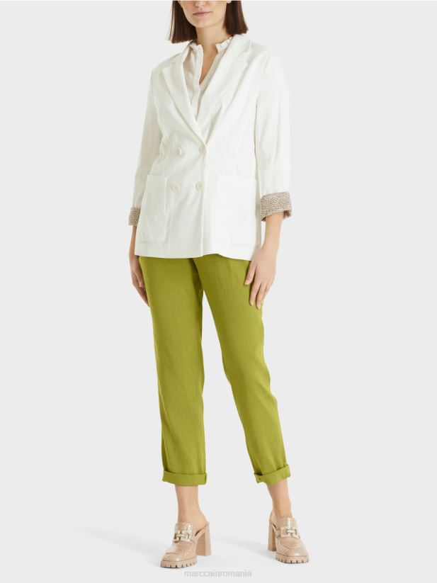 geacă dublu de in Marc Cain aproape alb îmbrăcăminte 4826HH192